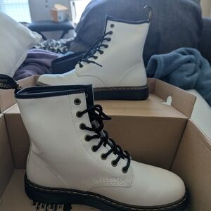 Dr. Martens White Zavala Combat Boots